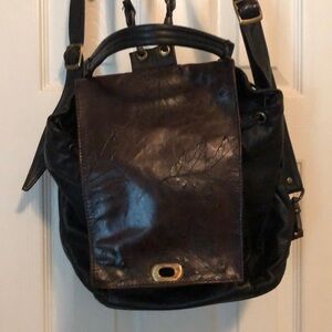 Leather backpack handbag